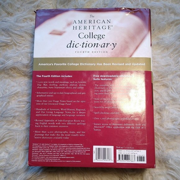 American Heritage College Dictionary Hardcover Houghton Mifflin Fourth Edition - Picture 2 of 12